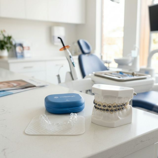 Dental Braces and Clear Aligners Concept